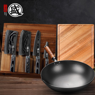 日本三本盛厨房砧板套装组合菜刀大马士革粉末钢进口刀具十大品牌