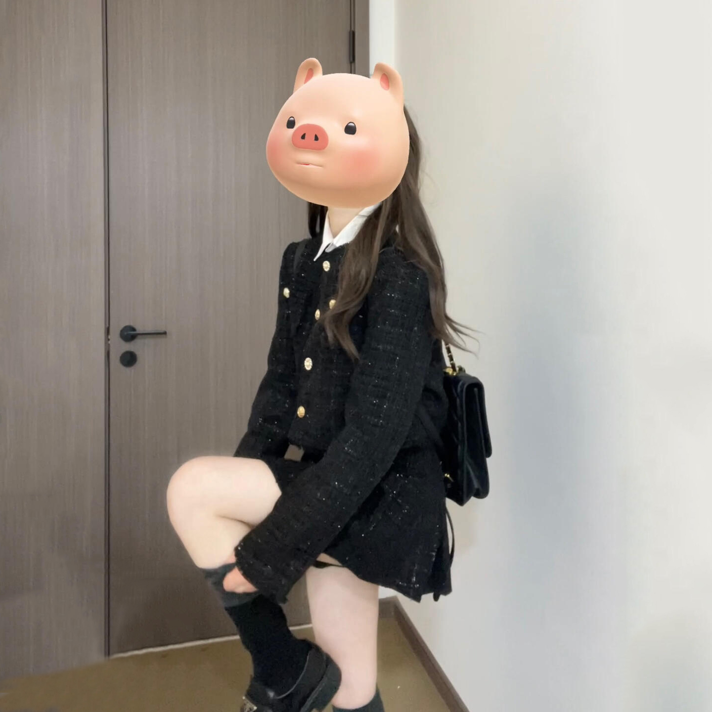 法式富家千金小香风洋装女秋冬小个子高级感小众名媛套装两件套