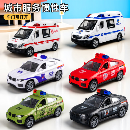 儿童警车仿真小汽车收藏摆件车模