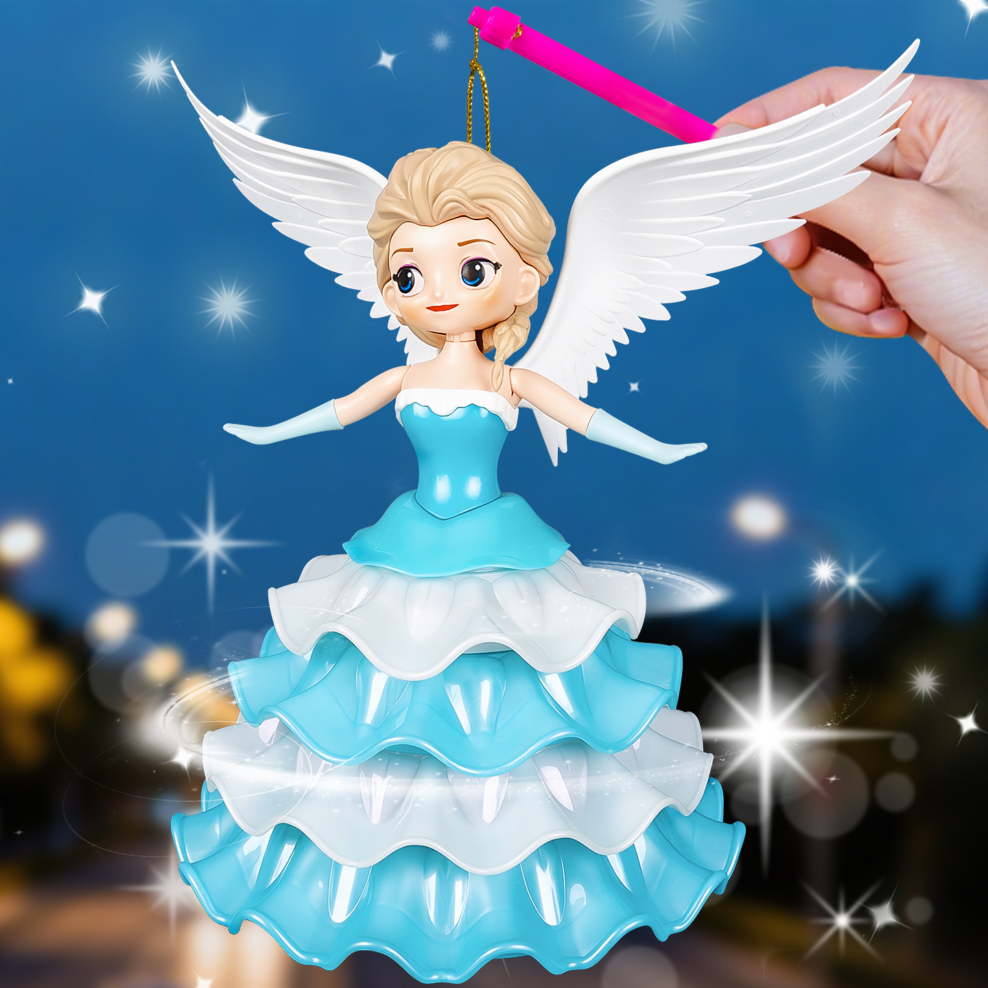 儿童灯笼玩具圣诞节手提花灯音乐电动发光小公主男孩女孩生日礼物