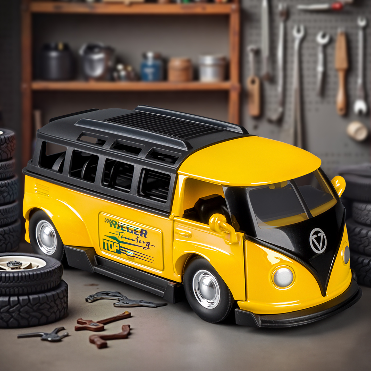 儿童巴士合金回力小汽车模型