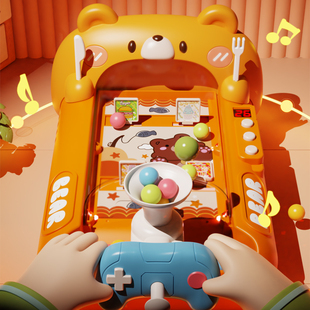 弹珠游戏机儿童益智双人对战玩具3 6岁小男孩亲子互动训练专注力