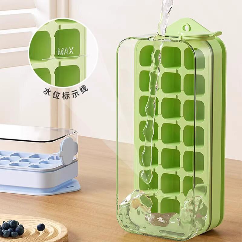 食品级硅胶冰格 注水快速制冰  按压式冰格制冰盒自制冻冰块神器