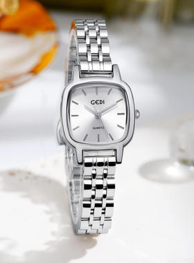 歌迪GEDI小众高级感腕表简约学生款钢带石英表防水女士手表