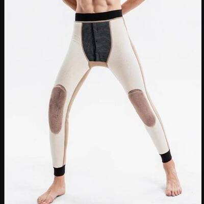 冬季男棉裤800g石墨烯羔绒加绒加厚显瘦一体裤发热保暖打底裤男