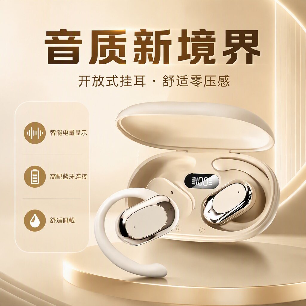 挂耳式跨境新款高音质蓝牙无感舒适佩戴超长续航数显通用