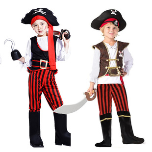 万圣节儿童海盗服装加勒比海盗 杰克船长服装cosplay角色扮演派对