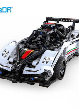 cada咔搭积木风之子遥控跑车益智编程教育拼装玩具男孩生日礼物