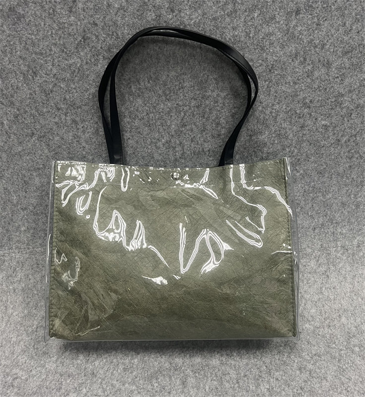 休闲时尚大容量pvc水洗牛皮纸横方形防水托特包单肩包手提袋定制