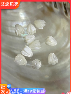 铃兰花 天然海水马蹄螺 花苞 8mm小郁金香 手链DIY饰品贝壳材料