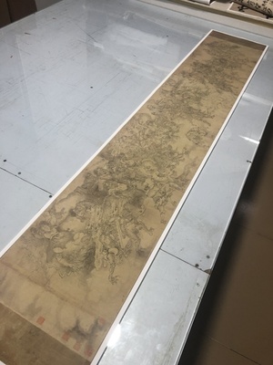 1:1美国弗利尔藏画人物真迹高清复制品元何澄下元水官图绢布现货