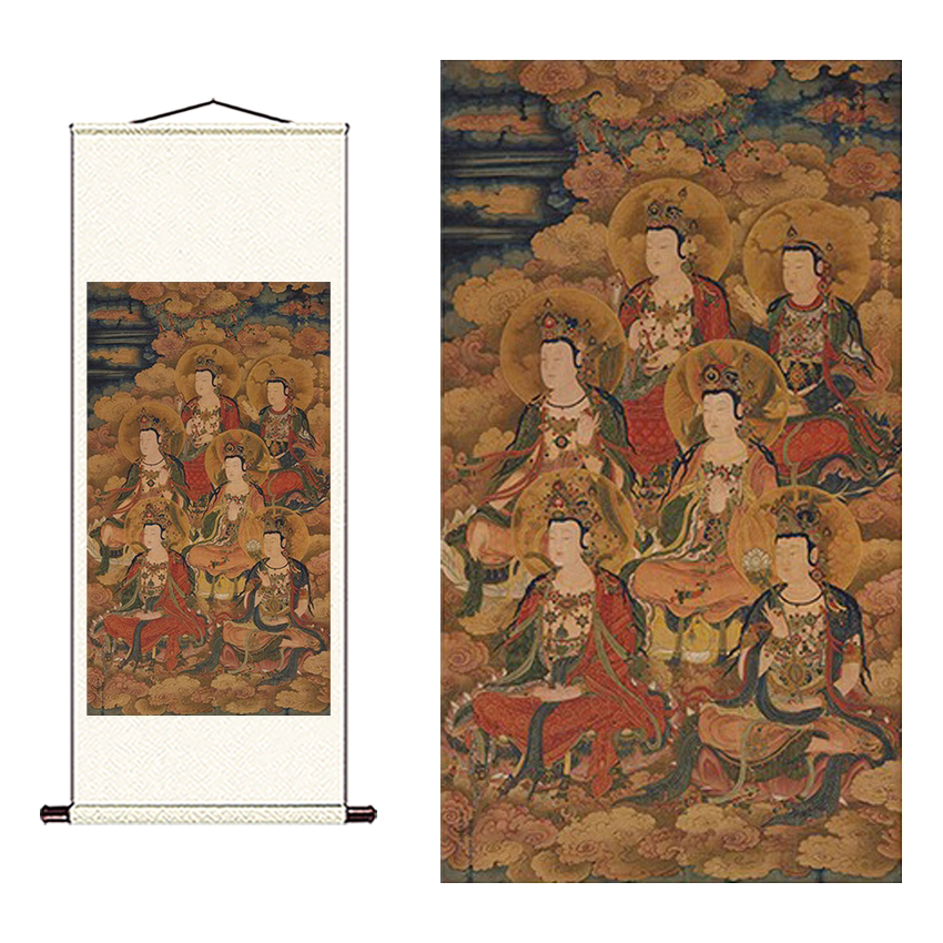 明王勤等觉位十地菩萨像绢布画艺术微喷打印复制国画人物装饰画