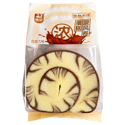 国宇巧克力味旋风卷蛋糕学生早餐虎皮卷面包糕点网红瑞士卷零食品