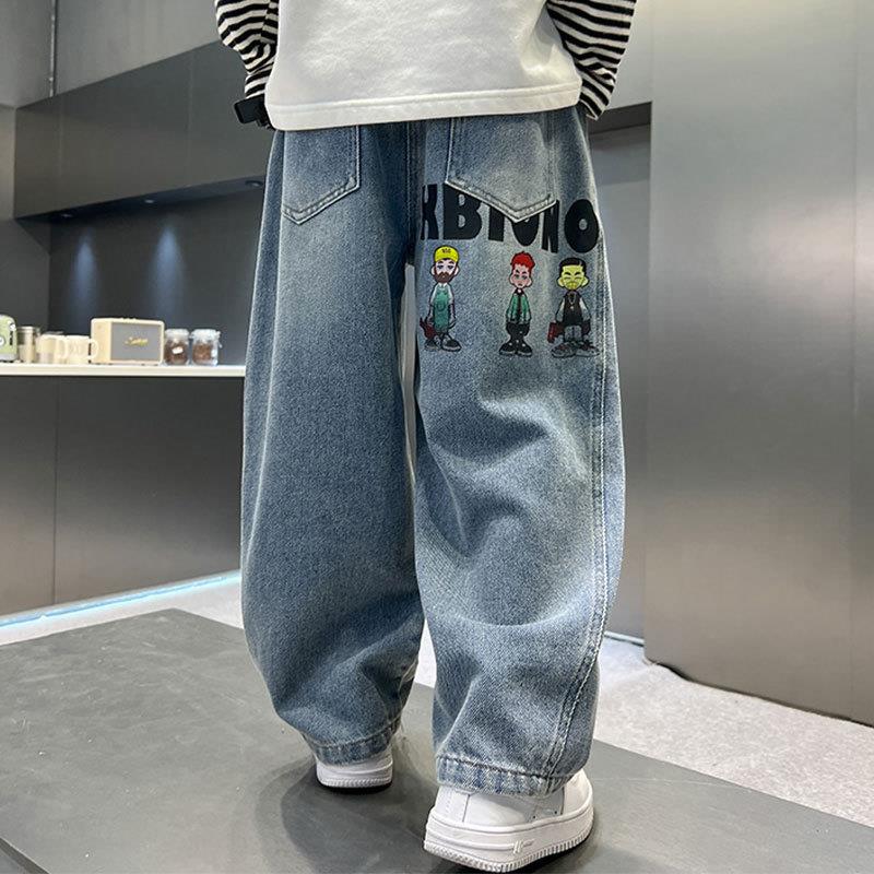 男童裤子春秋薄款2025新款大童夏季男孩儿童夏装牛仔裤潮帅气时髦