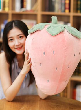 日本进口便宜得利INS同款小清新菠萝草莓抱枕创意沙发水果靠垫活