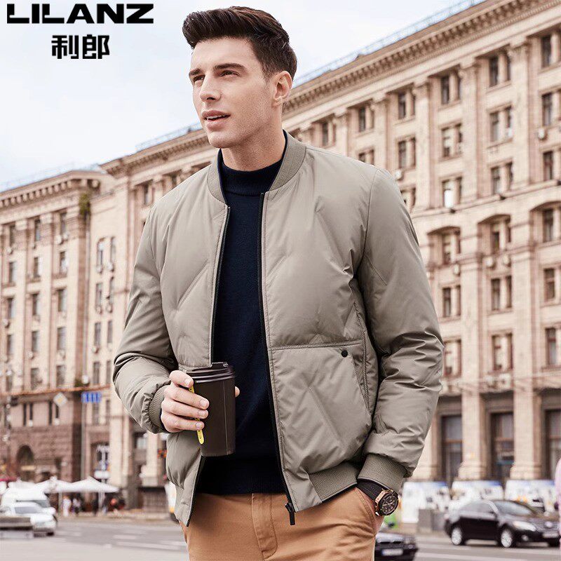 利郎羽绒服男官方正品棒球领外套冬季保暖中青年男装外搭短款上衣