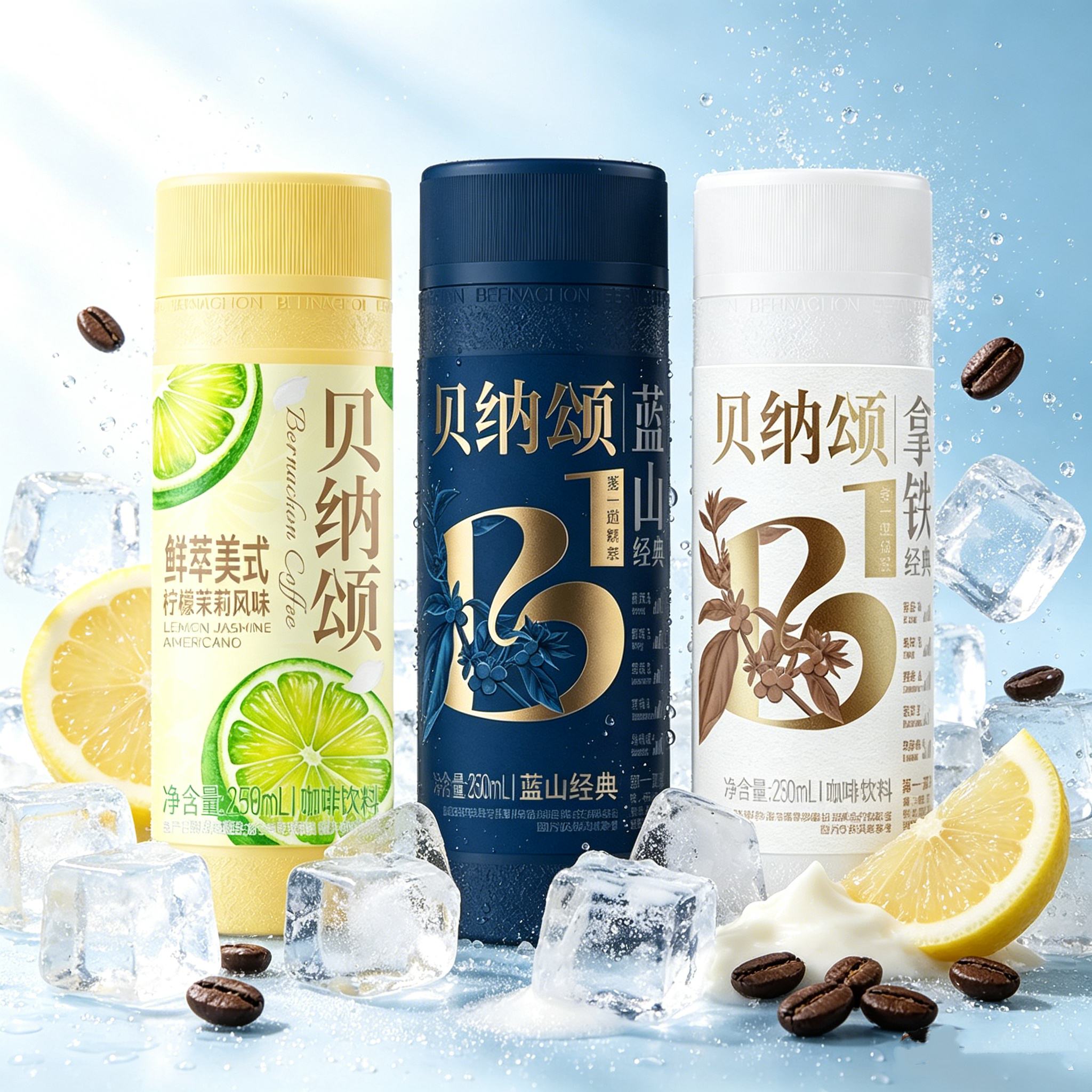 贝纳颂蓝山拿铁咖啡250ml即饮