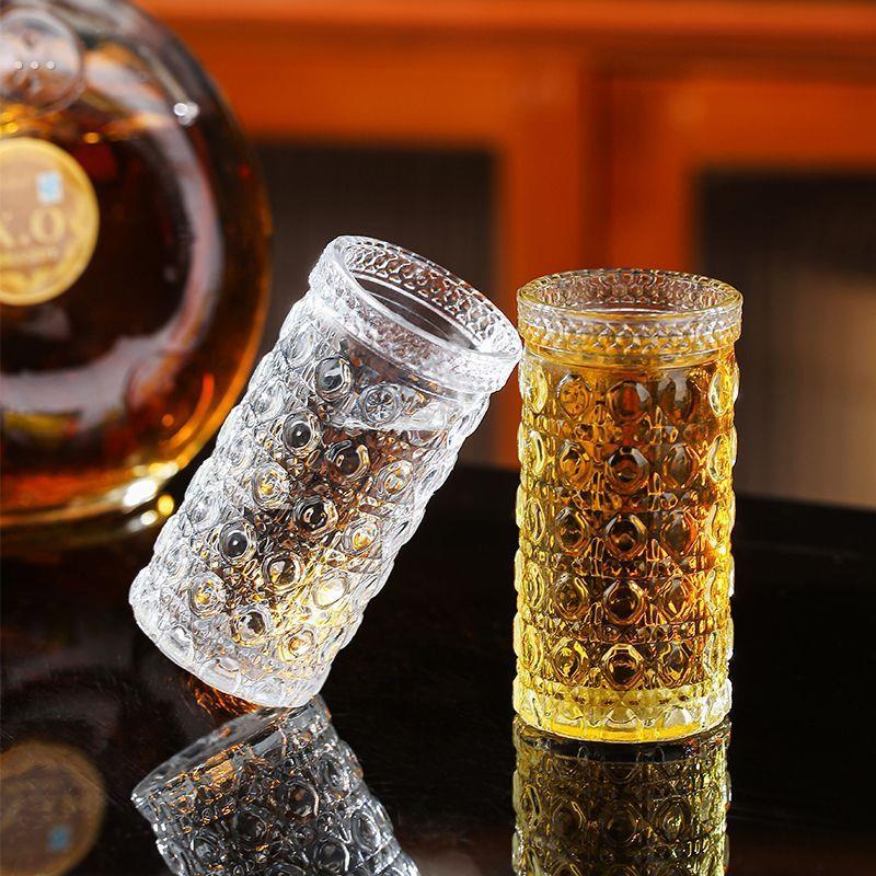 高颜值钻石玻璃杯小酒杯无铅玻璃酒杯餐厅加厚玻璃白酒杯家用