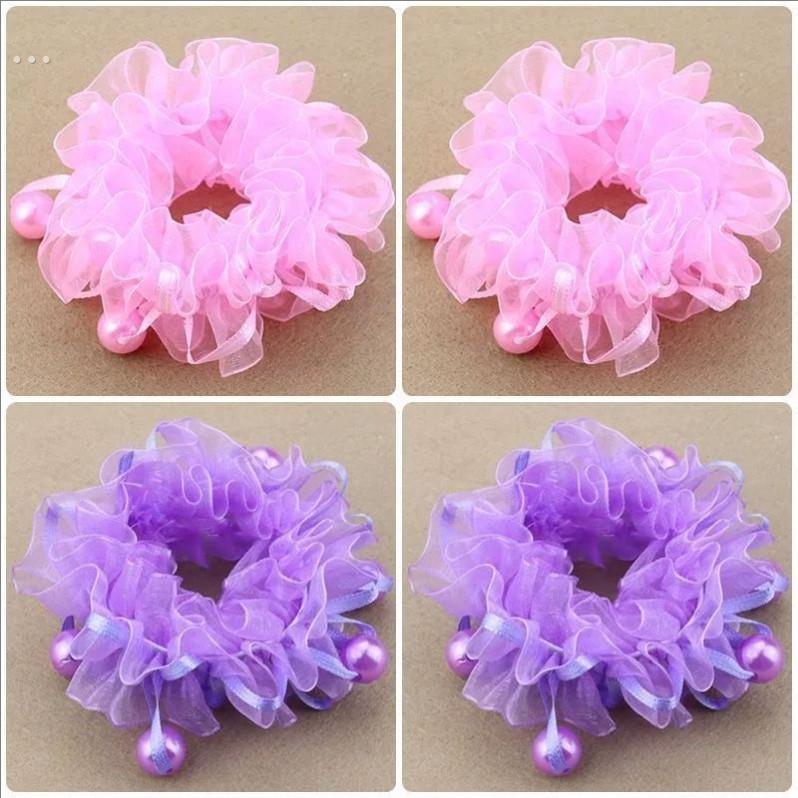 新款头花儿童小女孩发圈扎头发橡皮筋花朵舞台表演出盘发头绳头饰