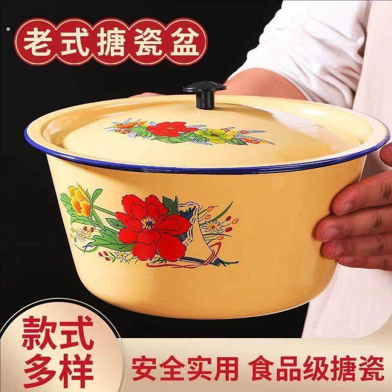 装猪油罐家用储存罐耐高温荤油罐老式带盖容器覆古怀旧和面盆坛子