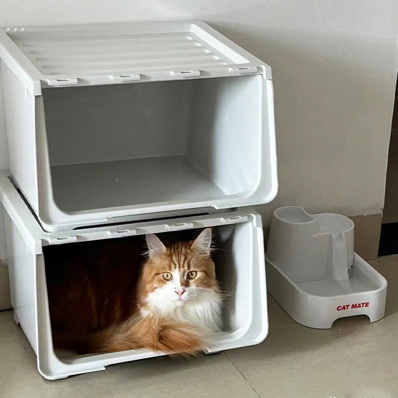 猫窝床头柜猫箱简易猫窝耐磨耐抓露营箱猫窝一体四季通用猫咪玩具