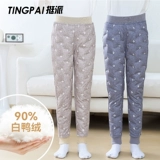 Детские штаны с пухом, зимний вкладыш, высокая талия, увеличенная толщина