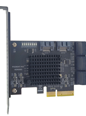 PCI-E GEN3 4X转8口SATA3.0硬盘6G扩展卡祥硕ASM1166 PCI-E3.0