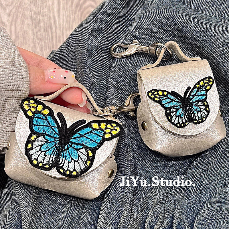日韩小众刺绣蝴蝶适用苹果耳机套