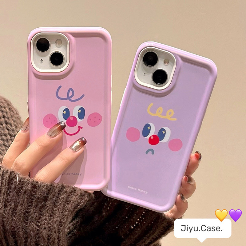 ins搞怪简约可爱小表情适用苹果15promax手机壳iPhone14pro新款日韩15创意13pro女12p软壳14防摔11全包手机套