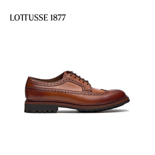 LOTTUSSE/乐途仕手工牛皮系带休闲皮鞋镂花正装男鞋