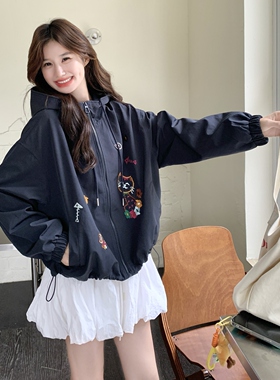 【首发 现货】刺绣连帽短外套女2026新款外套2C227/3305/P165K268