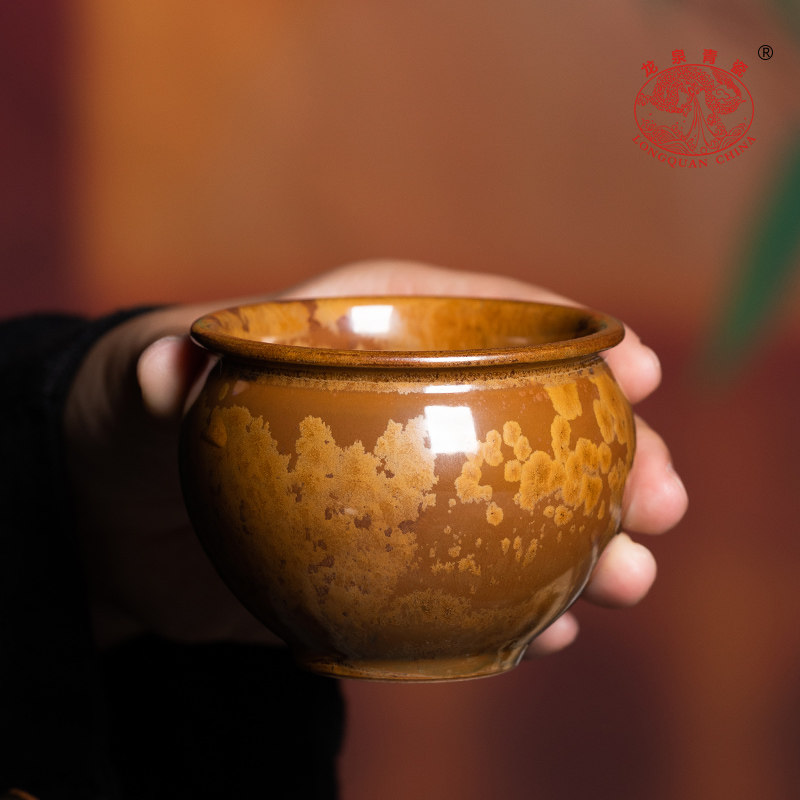 龙泉青瓷主人杯单杯个人专用功夫茶具茶杯手工中式柴烧陶瓷品茗杯