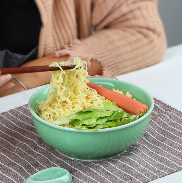 龙泉青瓷加厚微波炉可用拉面汤碗
