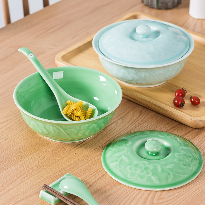 龙泉青瓷酸菜鱼碗汤碗面碗陶瓷家用大汤碗盆餐具酒店用大号鱼盆盘,餐饮具,碗,淘宝优惠券,粉丝福利购,淘宝优惠卷