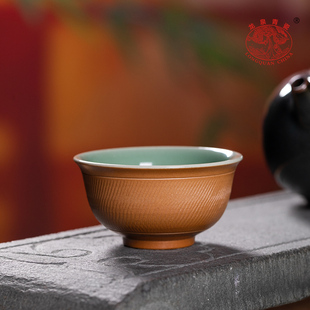 龙泉青瓷茶杯陶瓷功夫茶具品茗杯主人杯单杯跳刀喝茶一口杯小杯子