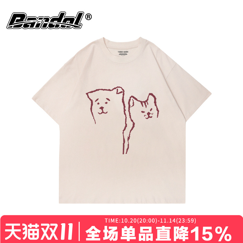 美式复古ins小众设计感正短袖
