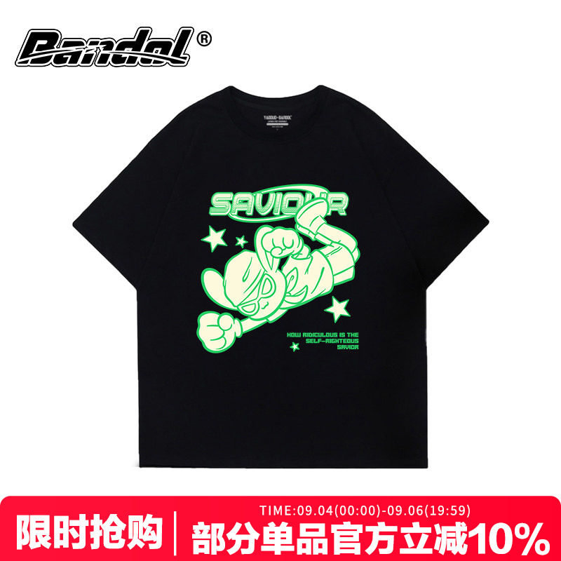 vintage美式卡通休闲风黑色短袖图片