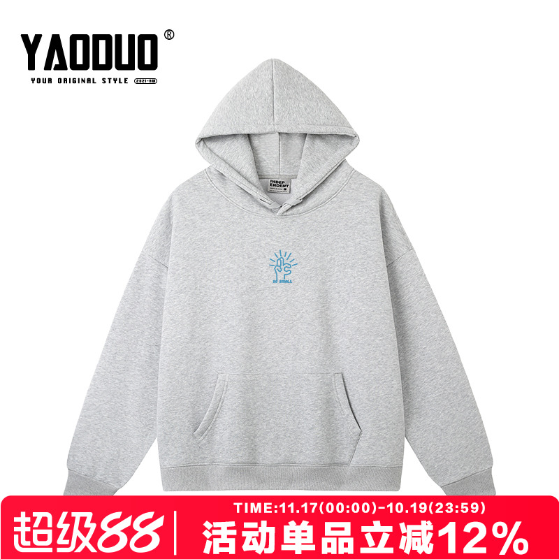 港风小众设计感潮牌秋冬加绒上衣