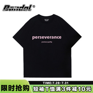 t恤女下衣失踪宽松上衣潮 oversize简约小众设计感中性风黑色短袖