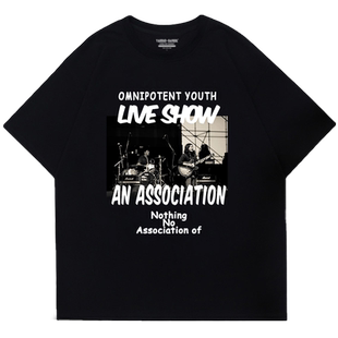 港风chic古着感宽松小众设计感短袖T恤vintage慵懒风美式大码上衣