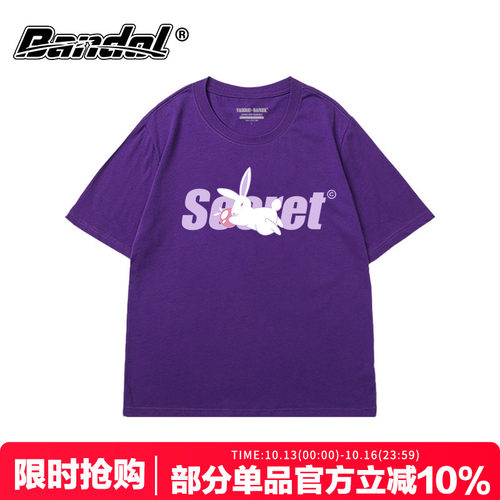 oversize内搭紫色甜酷短袖卡通