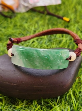 花开富贵翡翠即视感手牌高冰飘花官方正品非洲翠手牌手链42*14*5