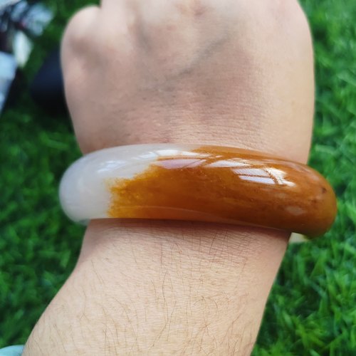 65圈一口糖甜蜜蜜纯天然玉石手镯正品黄龙玉手镯赠保养油18*10mm