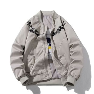 春秋潮牌棒球服男女宽松休闲刺绣薄款外套情侣高街痞帅飞行员夹克