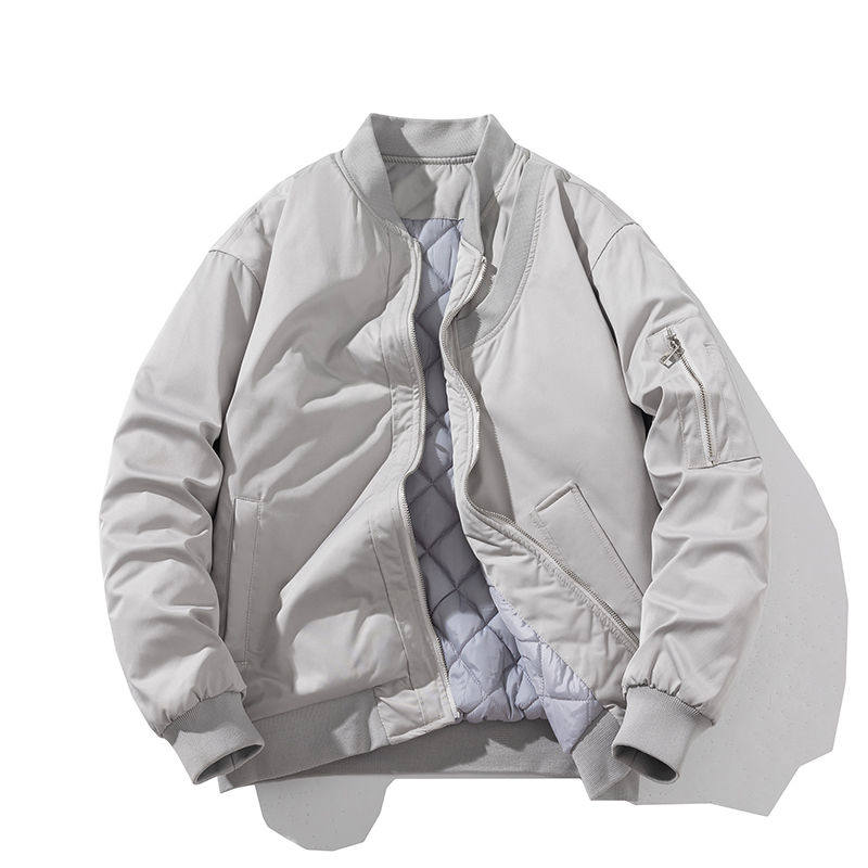 美式复古余文乐工装外套飞行员夹克棉衣男情侣夹棉加厚棒球服棉服