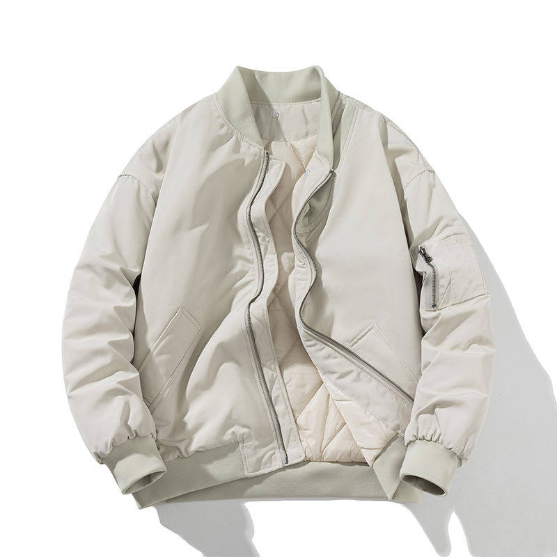 春夏秋季MA1飞行员夹克男女士情侣潮牌纯色加厚棒球棉服外套班服