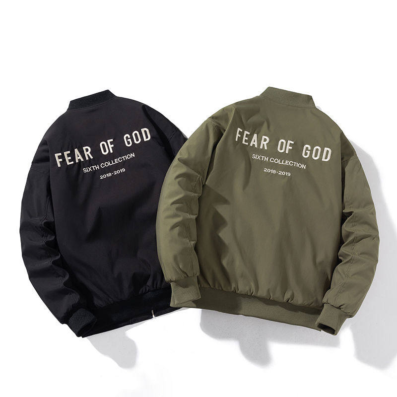 夏秋季美式潮牌字母刺绣棒球棉服飞行员夹克男女情侣宽松加厚外套