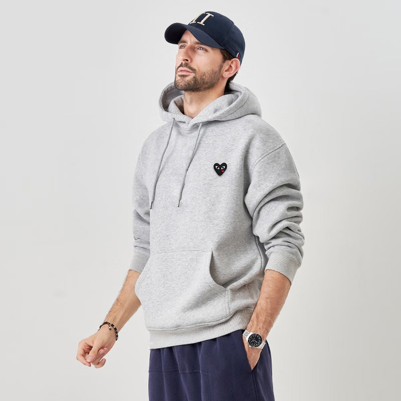 重磅CDG爱心play加绒加厚卫衣