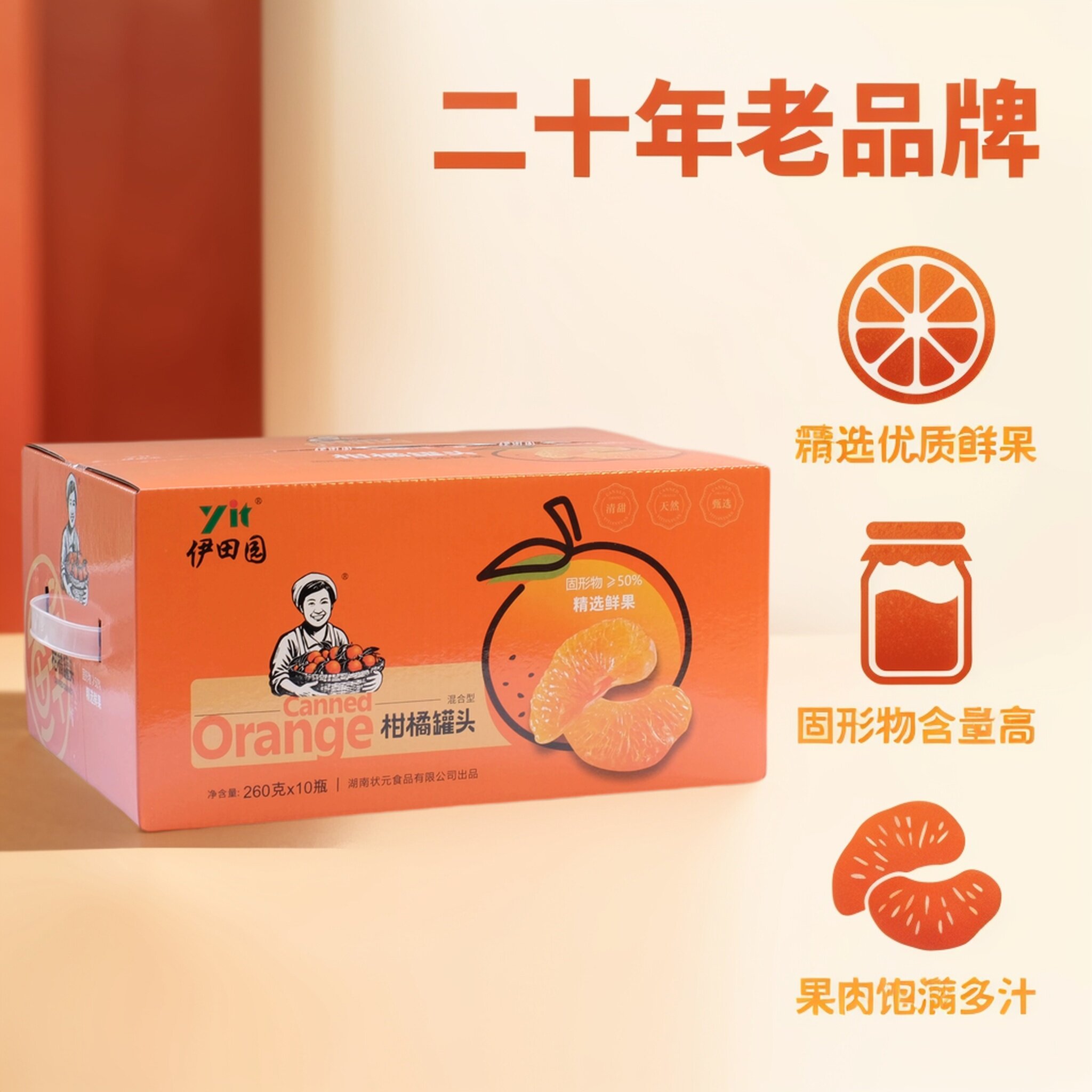 伊田园橘子罐头260gX10瓶礼盒装