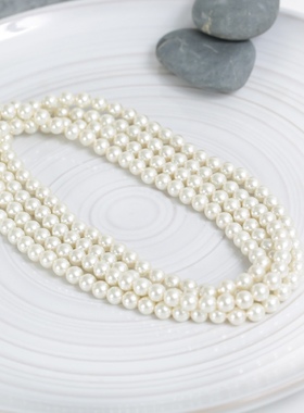 西班牙马略卡7mm强光正圆长款珍珠项链毛衣链150cm